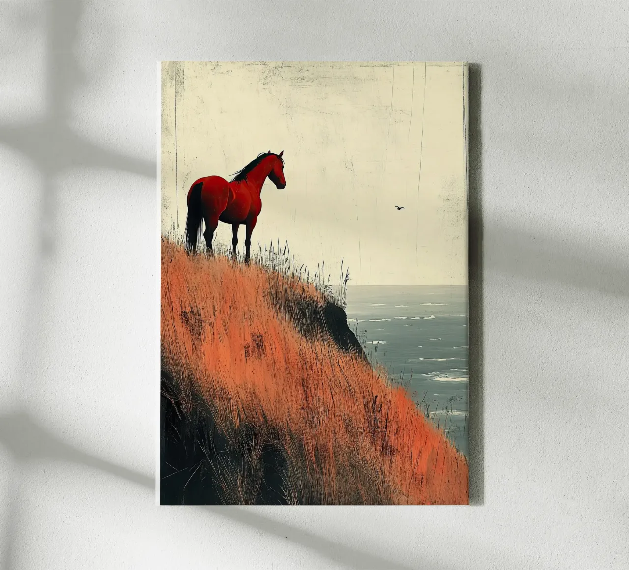Cavallo in riva al mare tela con Cornice a cassetta da Nikis Art Studio