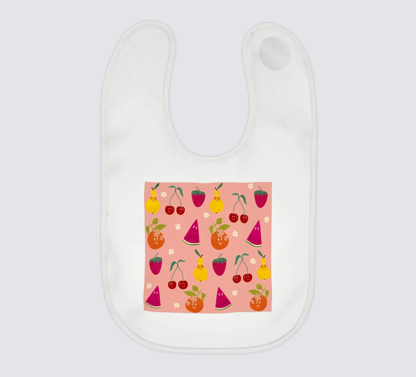 Pattern Fruit Gang baby slabbetje van Illustration Raissa Oltmanns