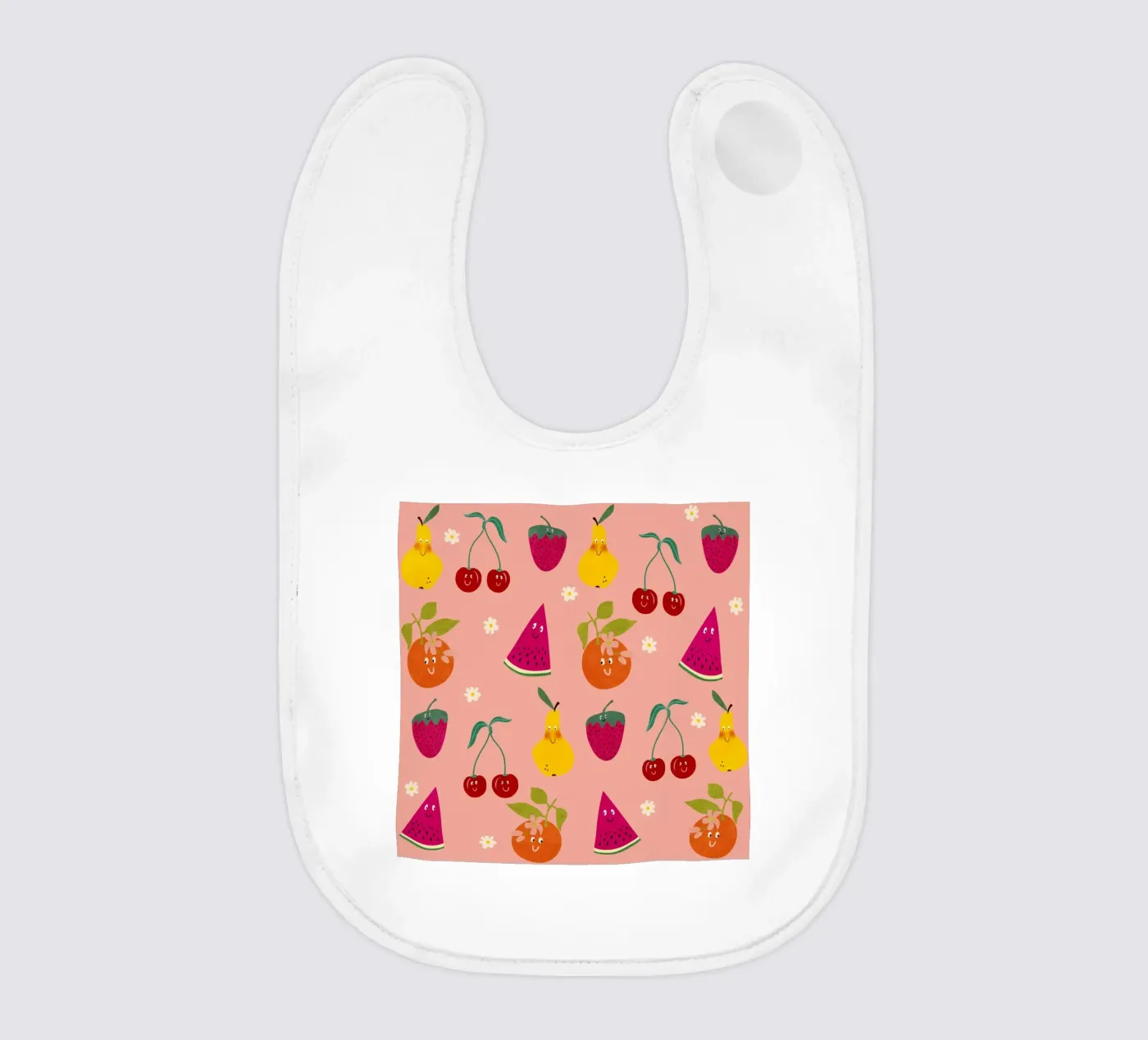 Pattern Fruit Gang baby slabbetje van Illustration Raissa Oltmanns