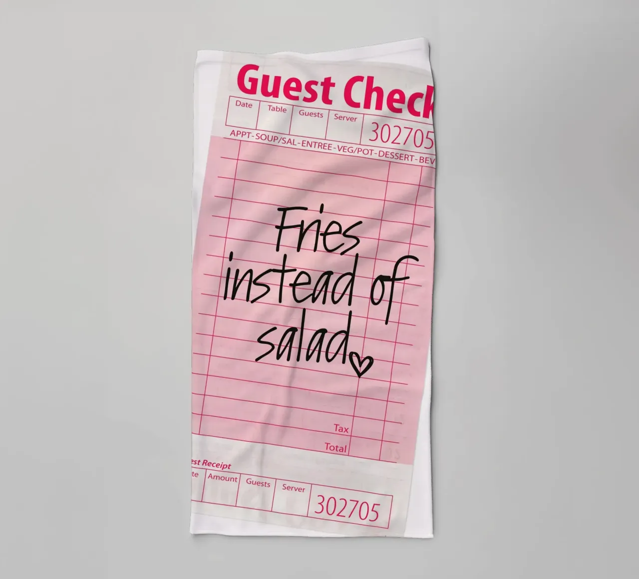 Guest Check - Fries instead of Salad towel by Malou-Studio