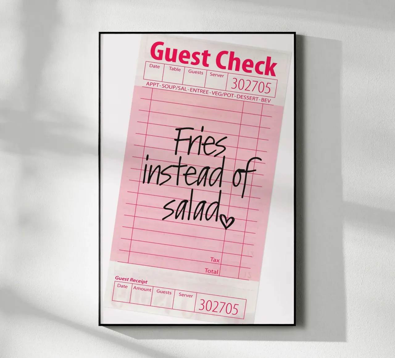 Guest Check - Patatas fritas en lugar de ensalada metacrilato de Malou-Studio