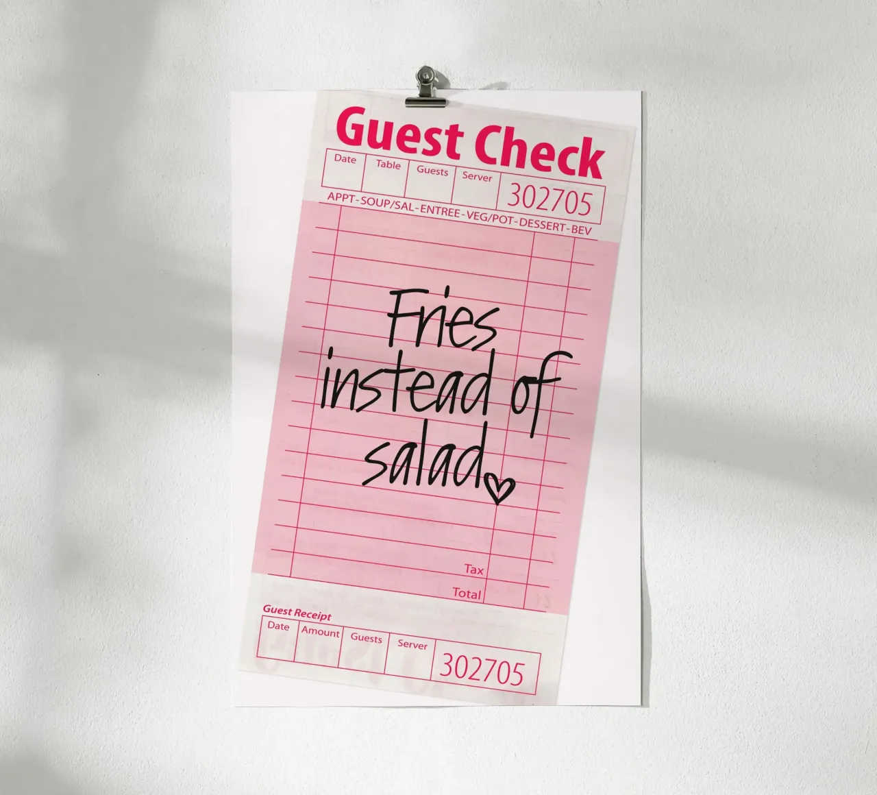 Guest Check - Des frites au lieu de la salade hahnemühle de Malou-Studio