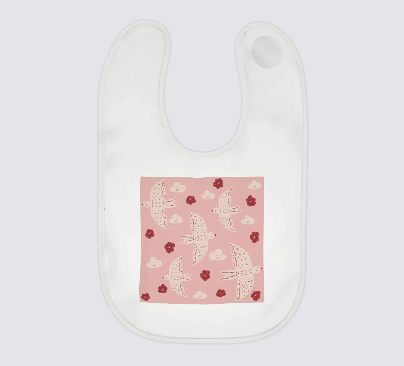 Pattern Abstract Birds baby bib by Illustration Raissa Oltmanns