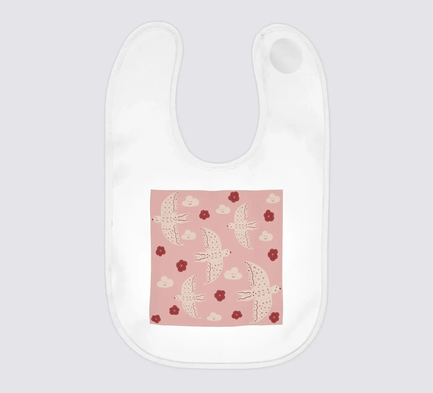Pattern Abstract Birds baby bib by Illustration Raissa Oltmanns