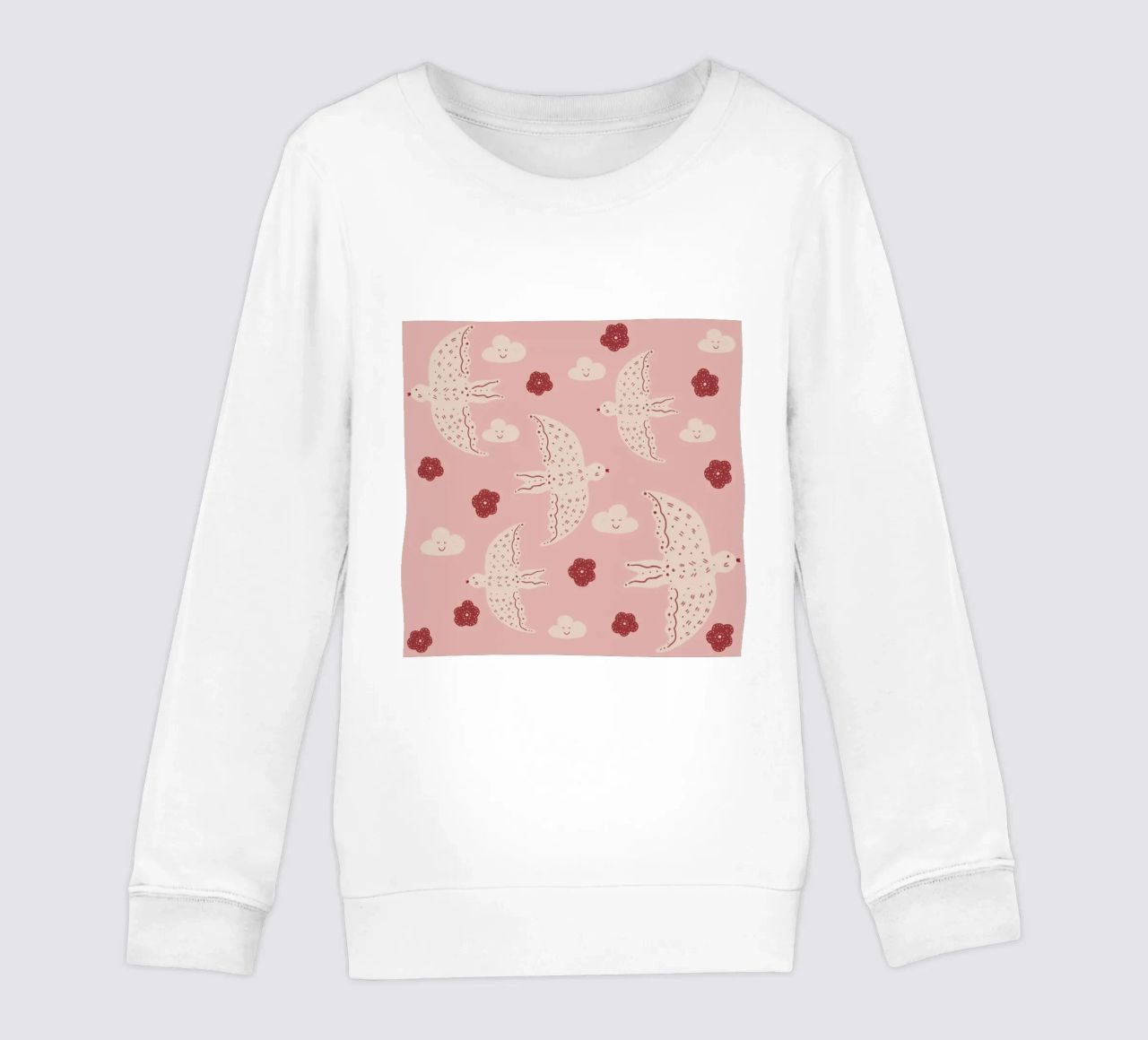 Pattern Abstract Birds felpa bambino da Illustration Raissa Oltmanns