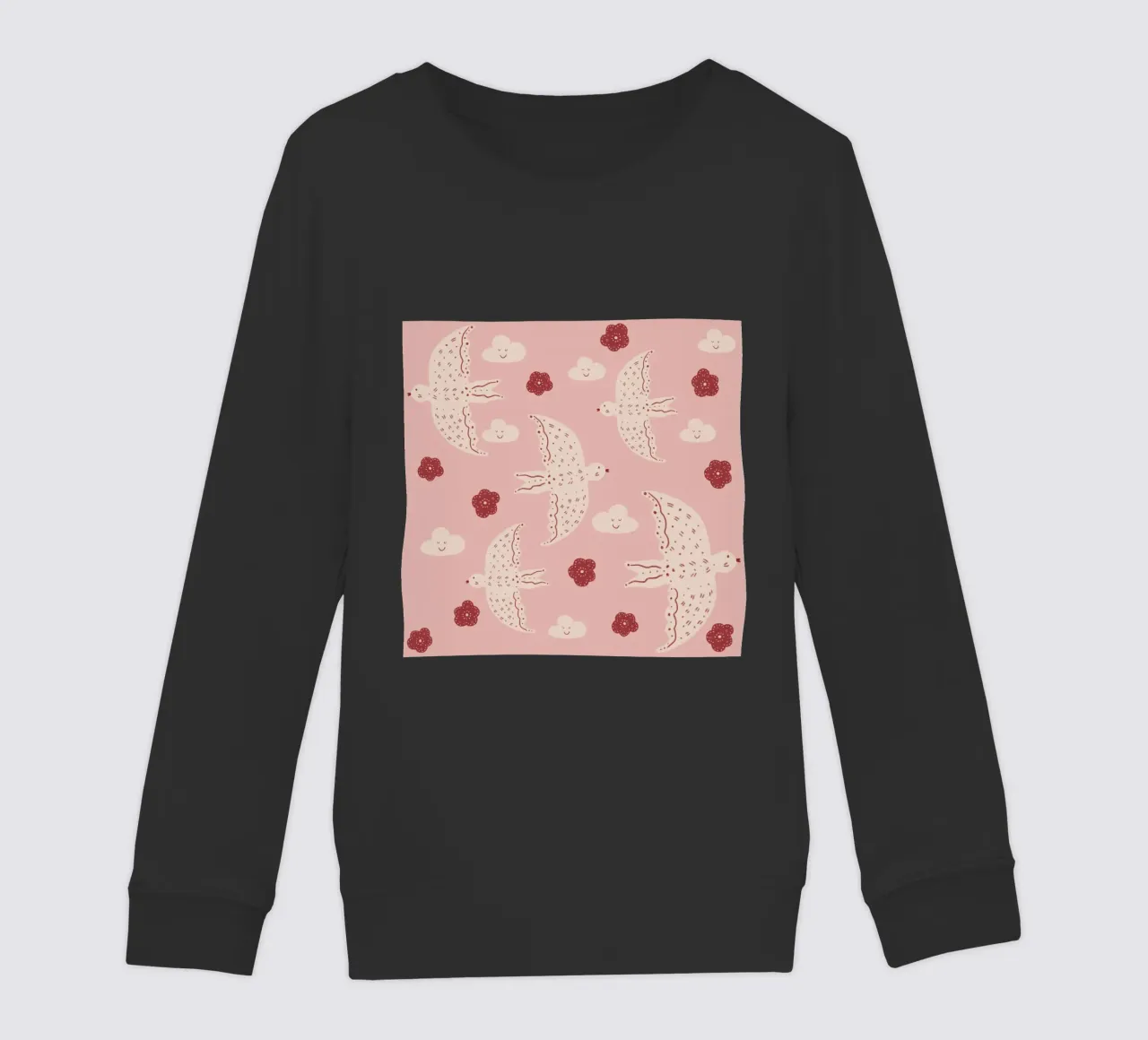 Pattern Abstract Birds felpa bambino da Illustration Raissa Oltmanns