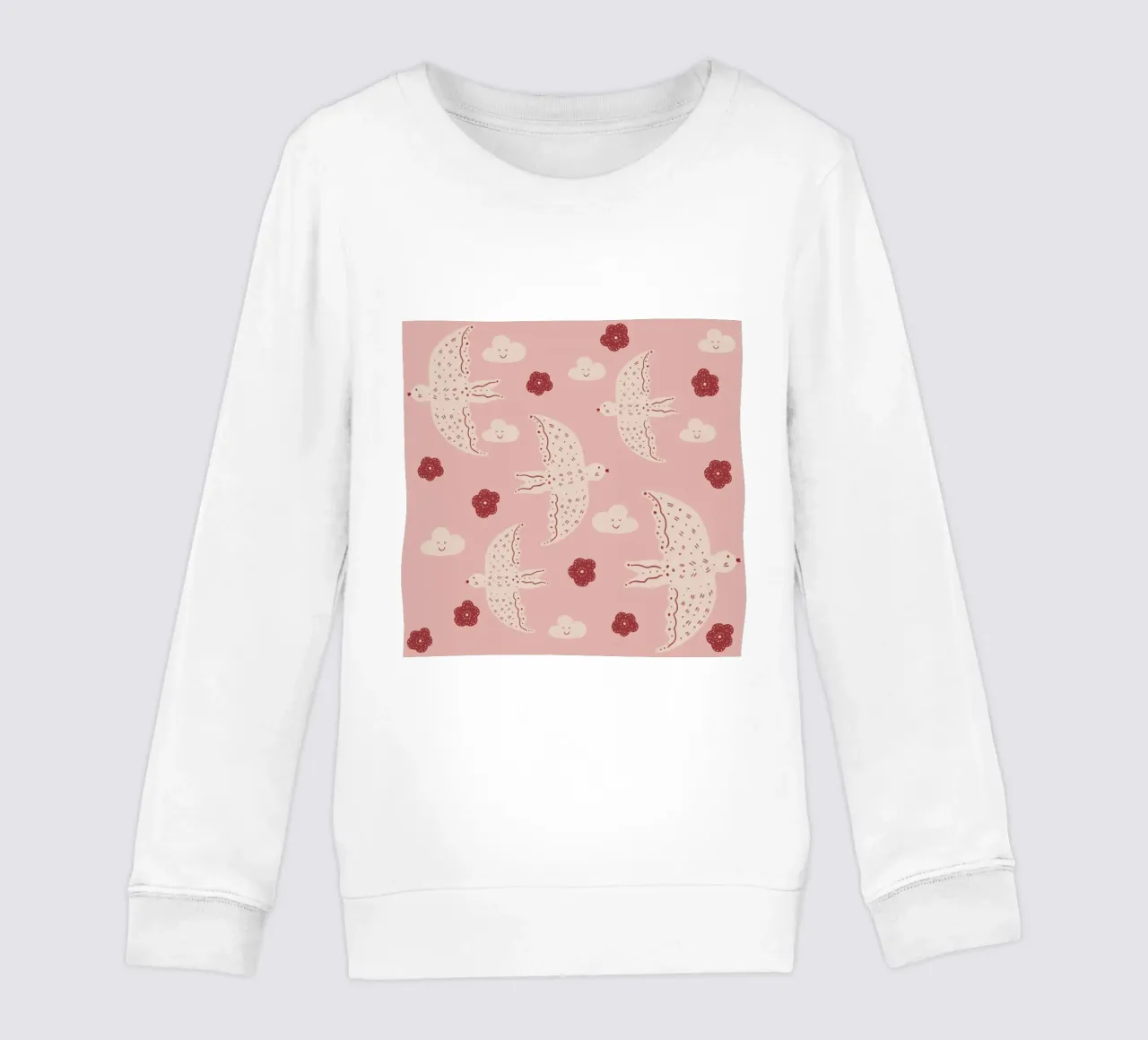 Pattern Abstract Birds felpa bambino da Illustration Raissa Oltmanns