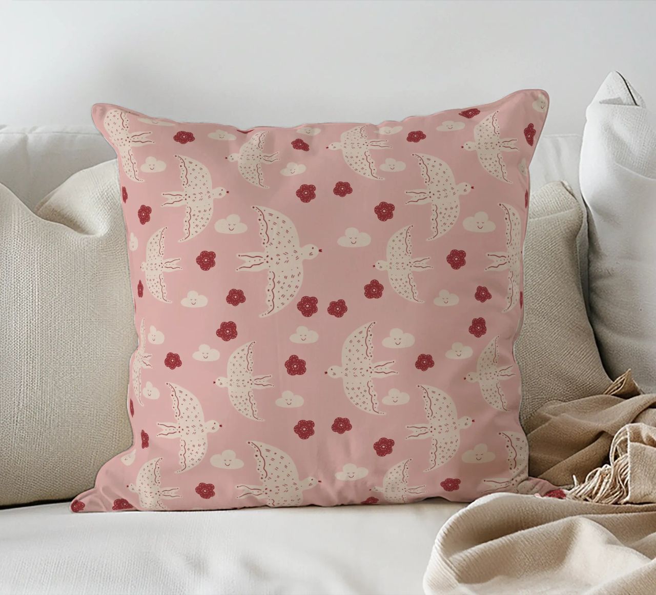 Pattern Abstract Birds cuscino da Illustration Raissa Oltmanns