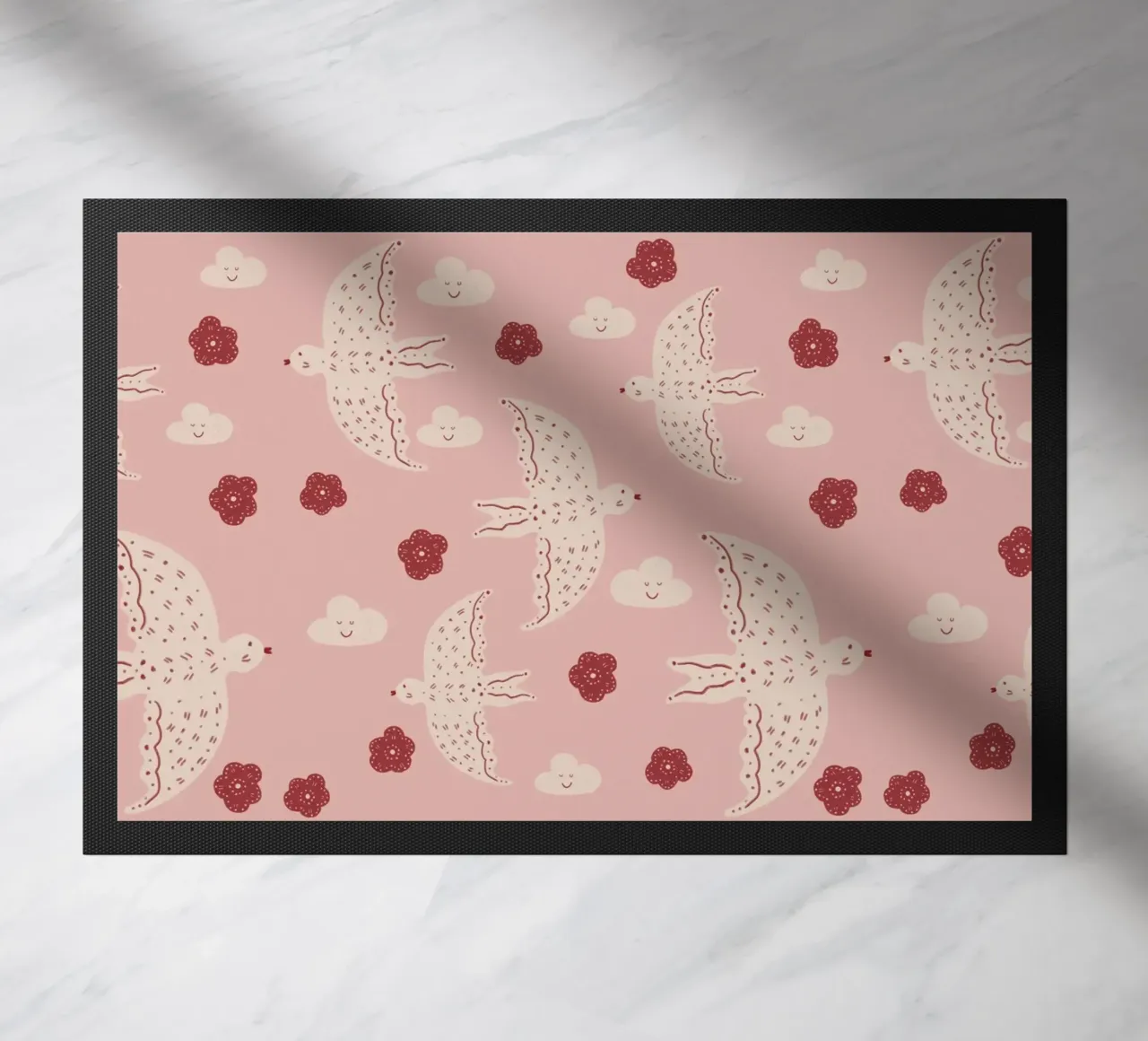 Pattern Abstract Birds felpudo de Illustration Raissa Oltmanns