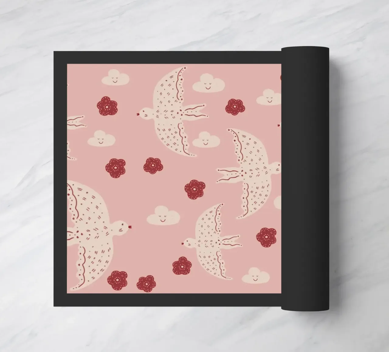 Pattern Abstract Birds felpudo de Illustration Raissa Oltmanns