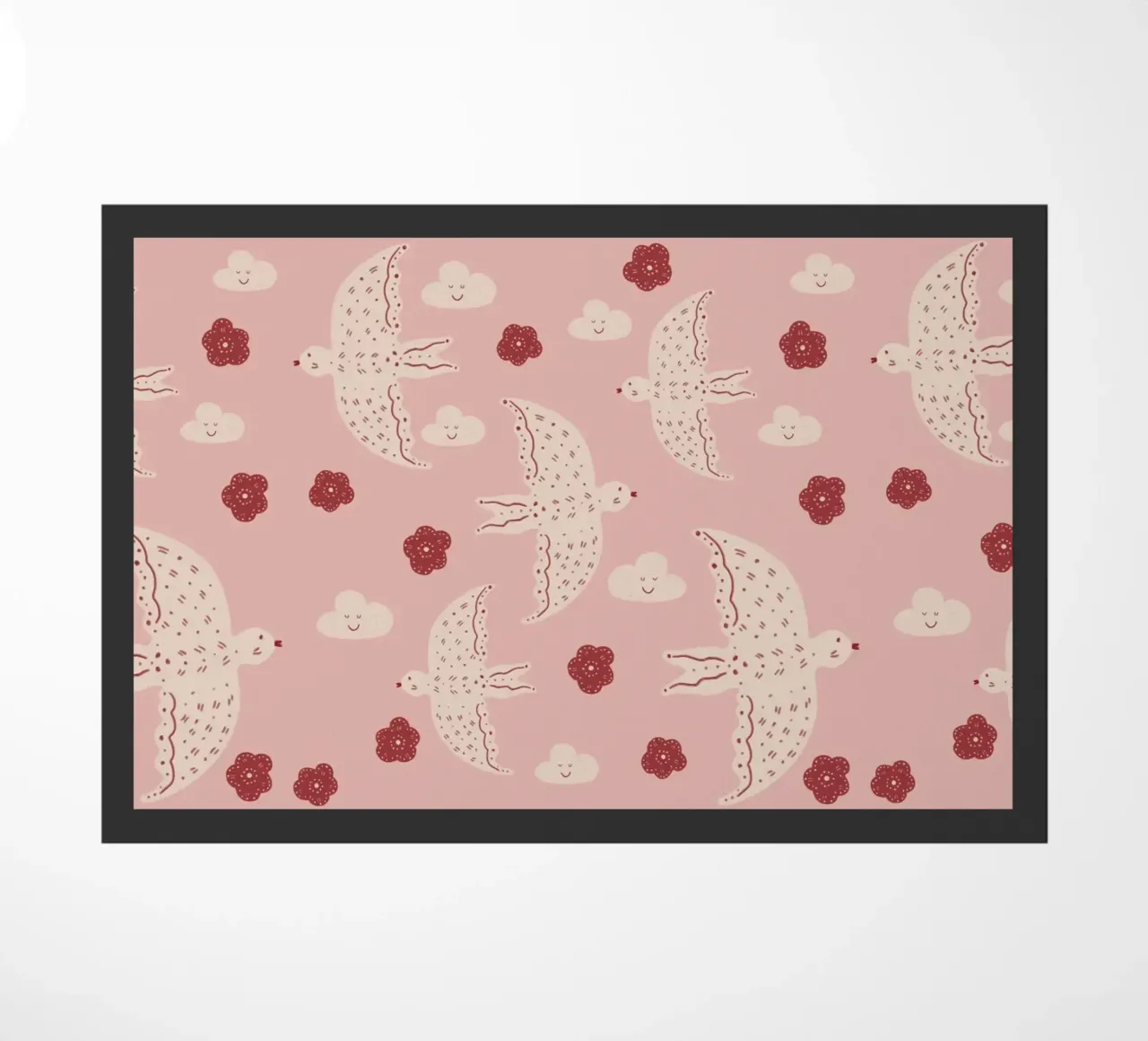 Pattern Abstract Birds felpudo de Illustration Raissa Oltmanns
