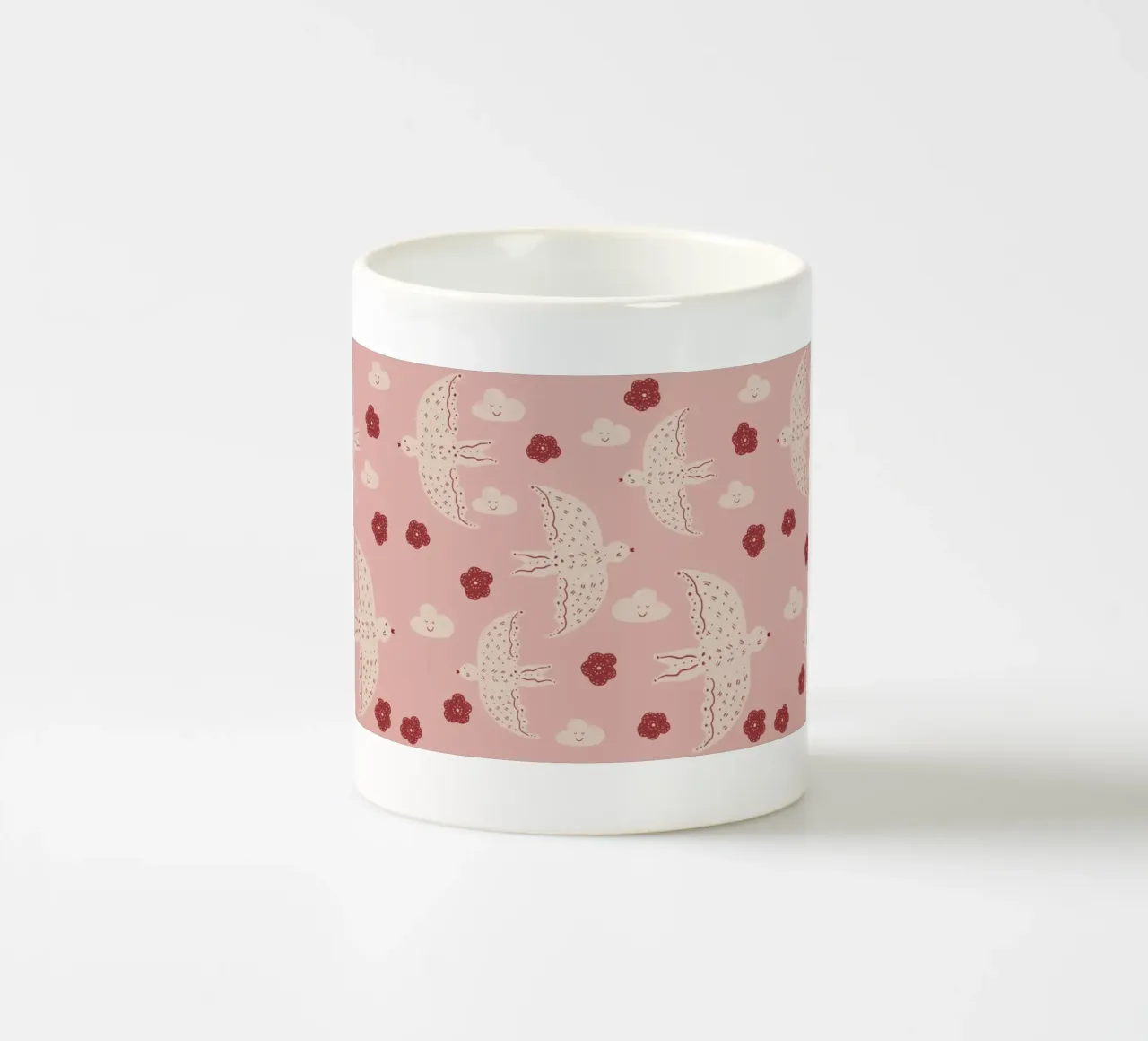 Pattern Abstract Birds Keramik Tasse von Illustration Raissa Oltmanns
