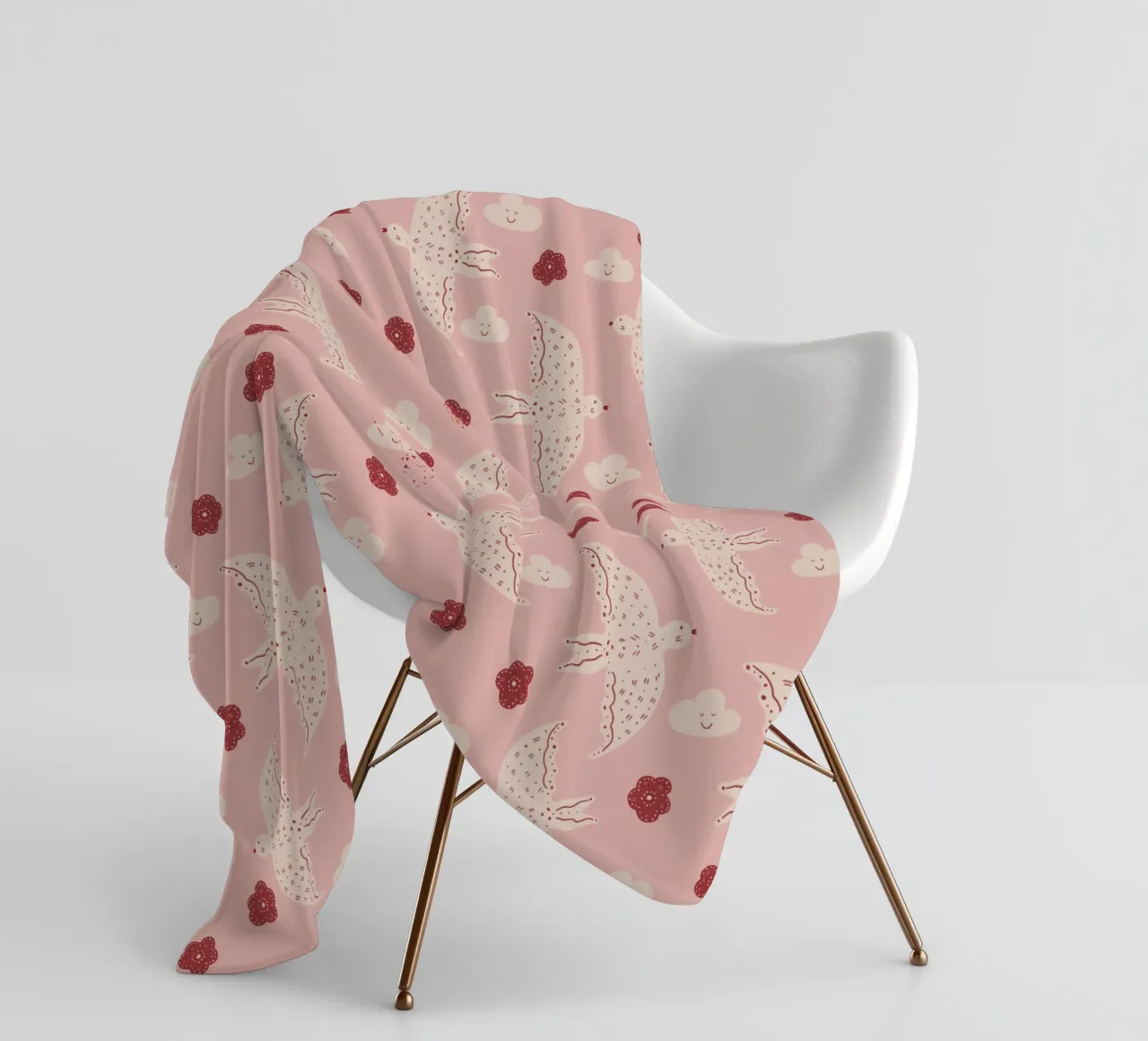 Pattern Abstract Birds coperta in pile da Illustration Raissa Oltmanns