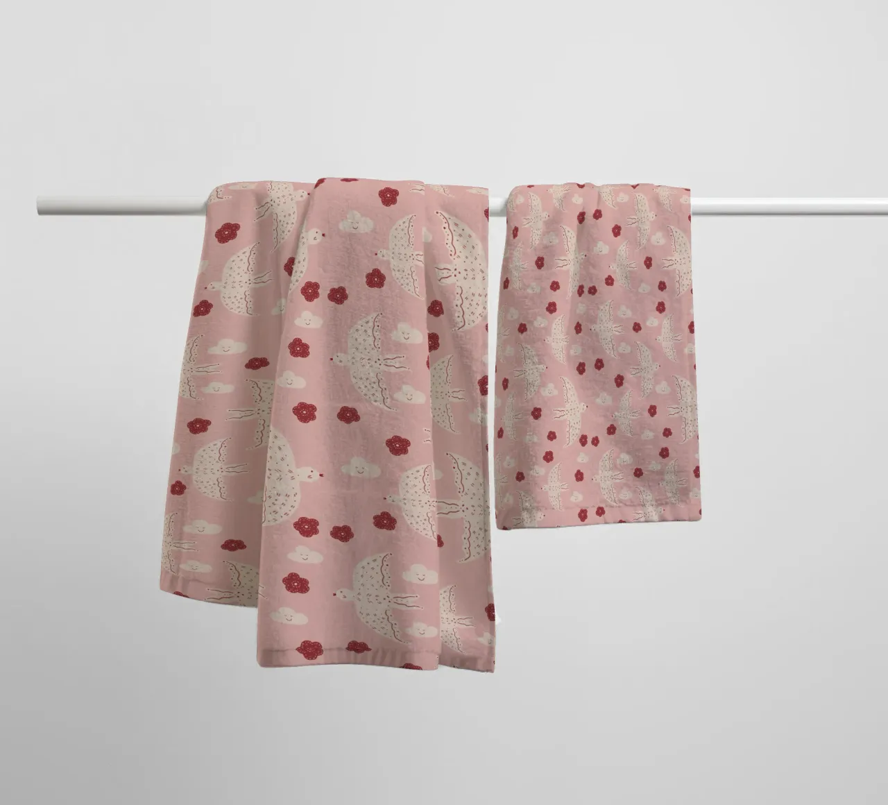 Pattern Abstract Birds Handtuch von Illustration Raissa Oltmanns