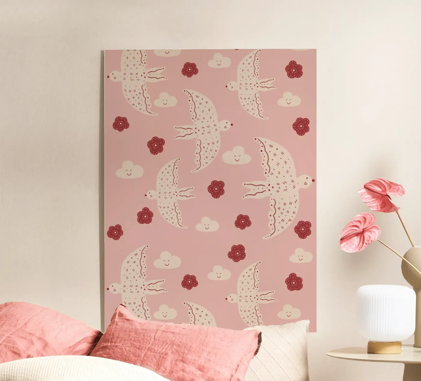 Pattern Abstract Birds Acryl-Glas von Illustration Raissa Oltmanns