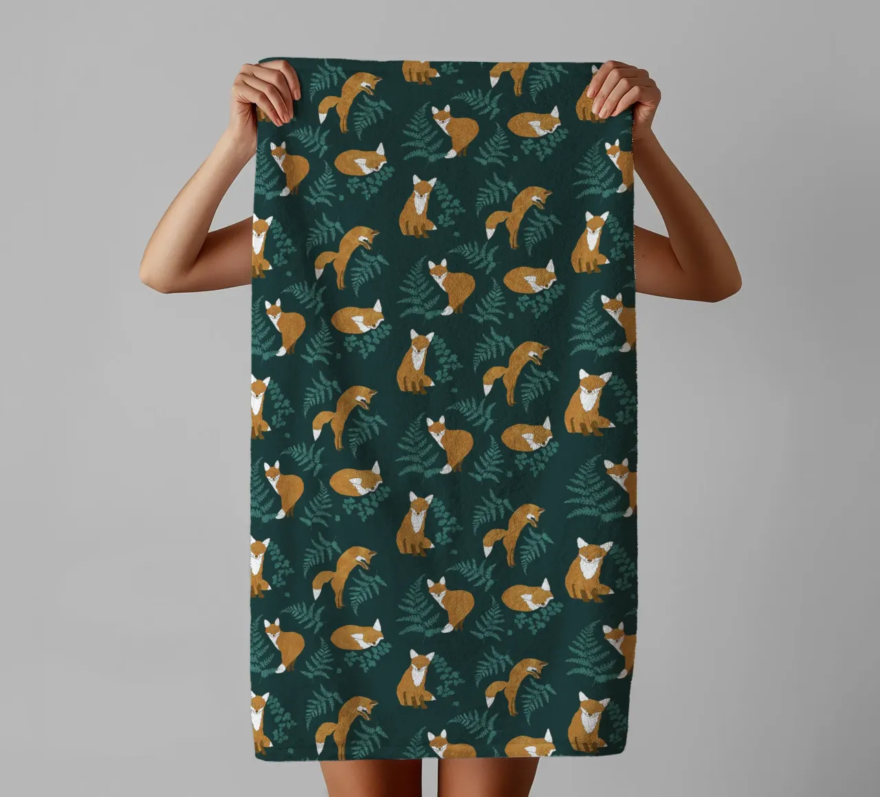Neugieriger Fuchs Handtuch von Illustration Raissa Oltmanns
