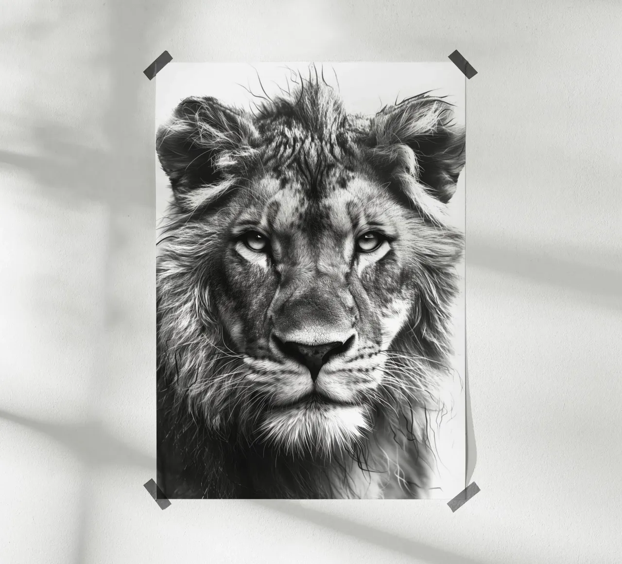 Leone in bianco e nero carta hahnemühle da Justyna Jaszke JBJart