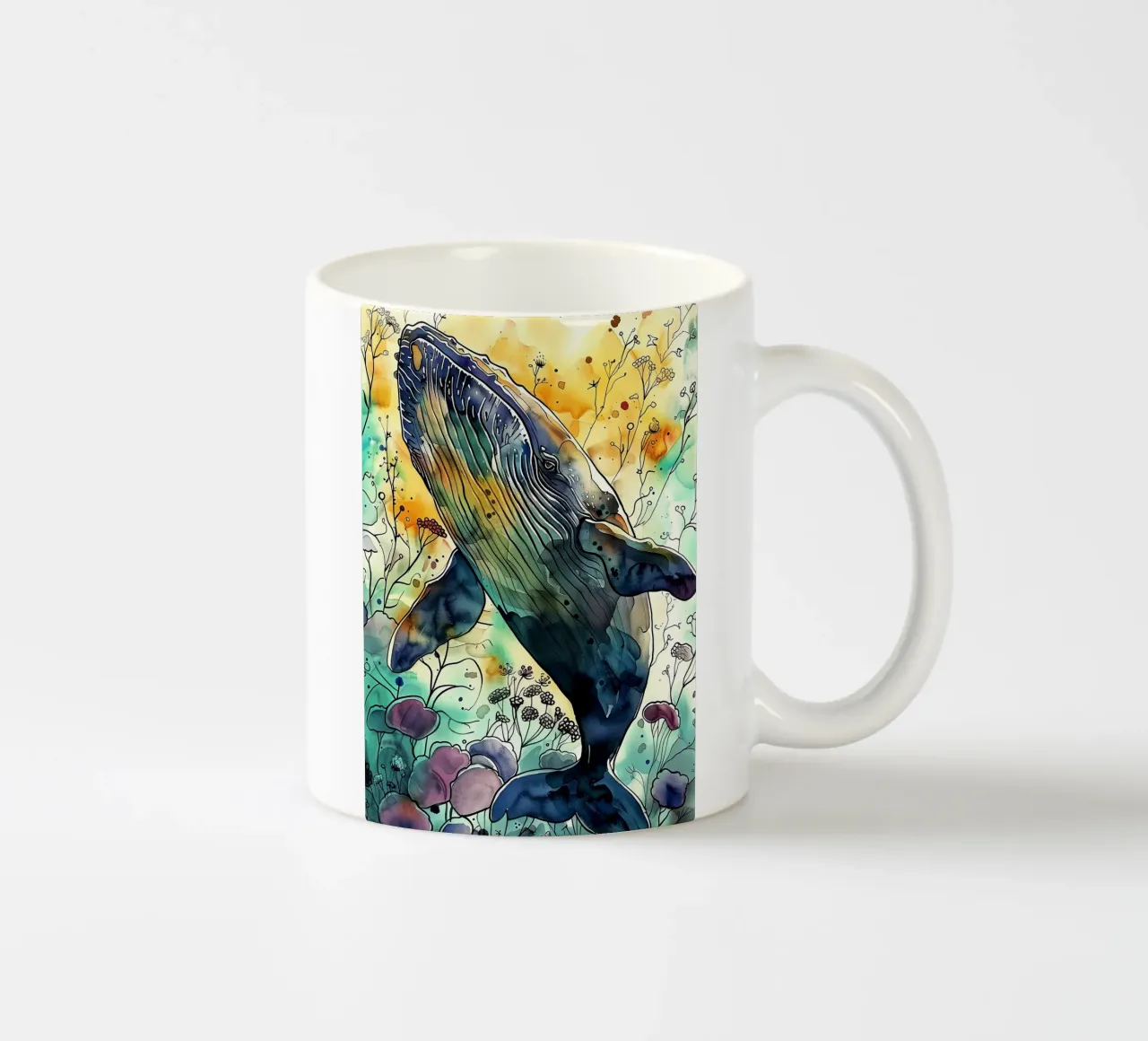 Balena animale d'arte tazza in ceramica da Justyna Jaszke JBJart