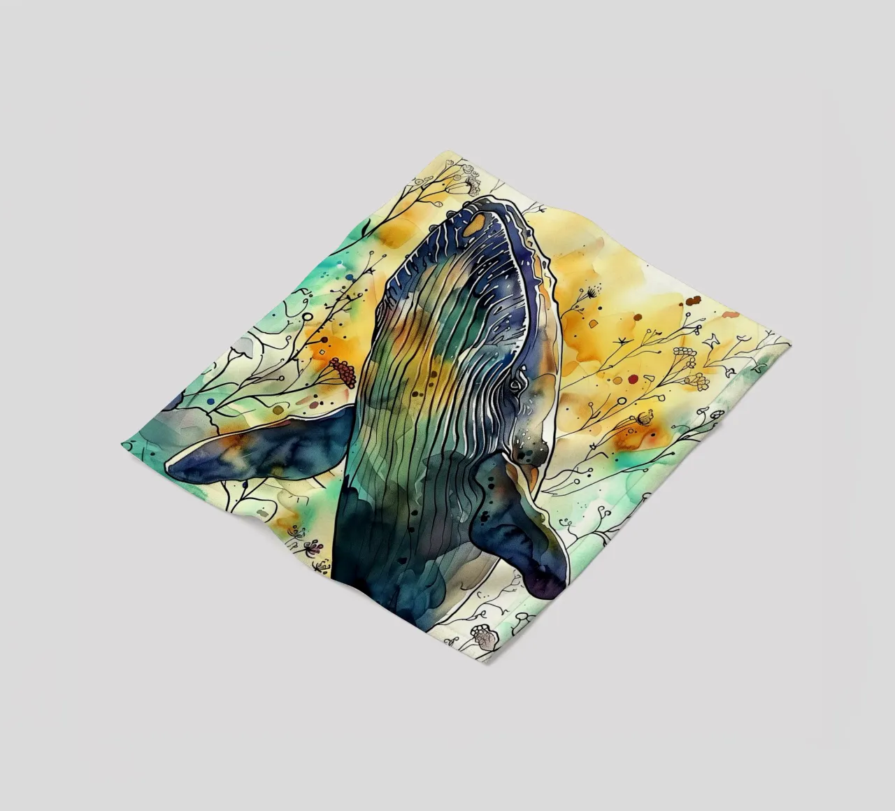 Balena animale d'arte coperta in pile da Justyna Jaszke JBJart