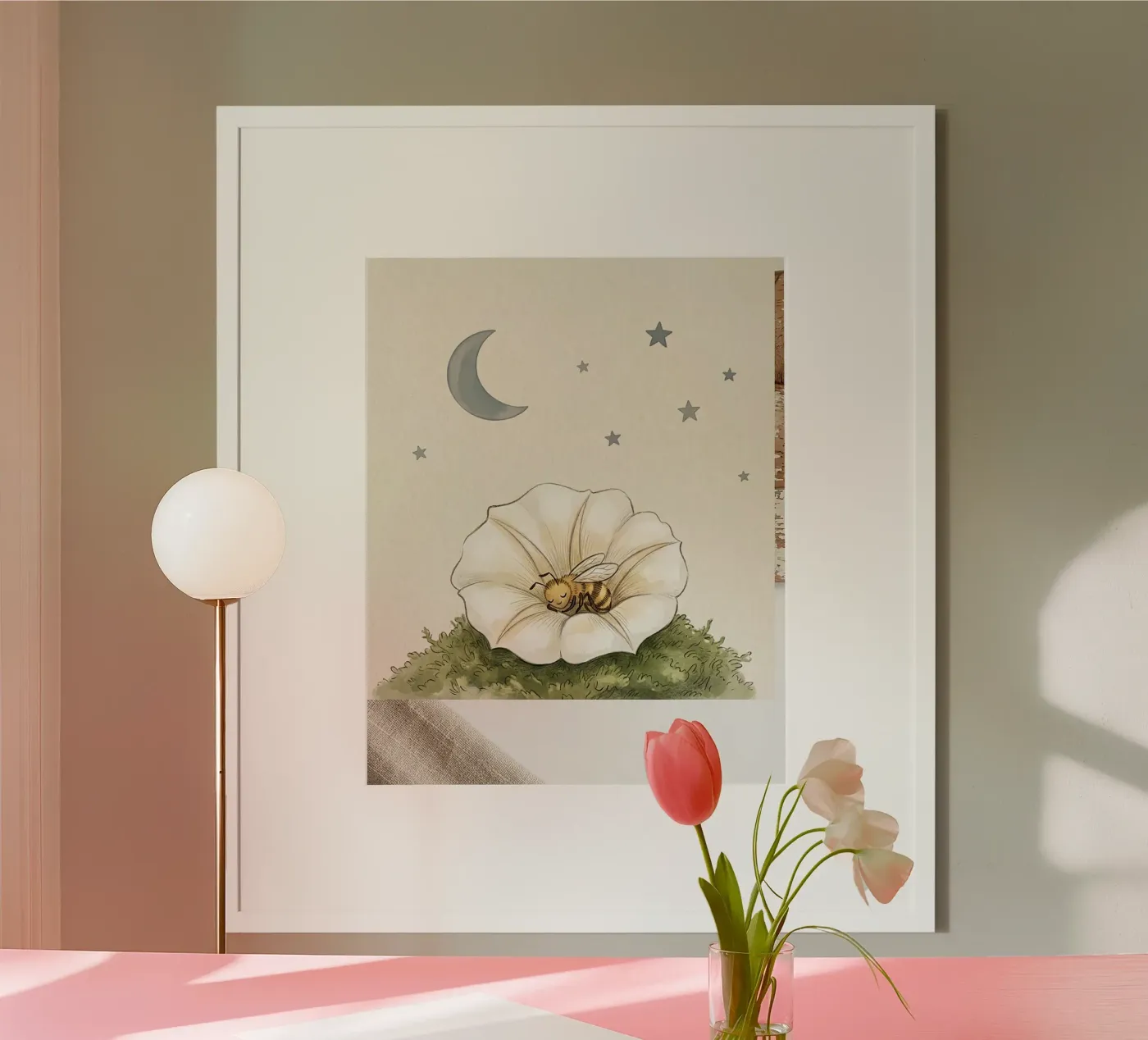 WATERCOLOUR: ‘Bee’ composition, texture poster by Mousse studio