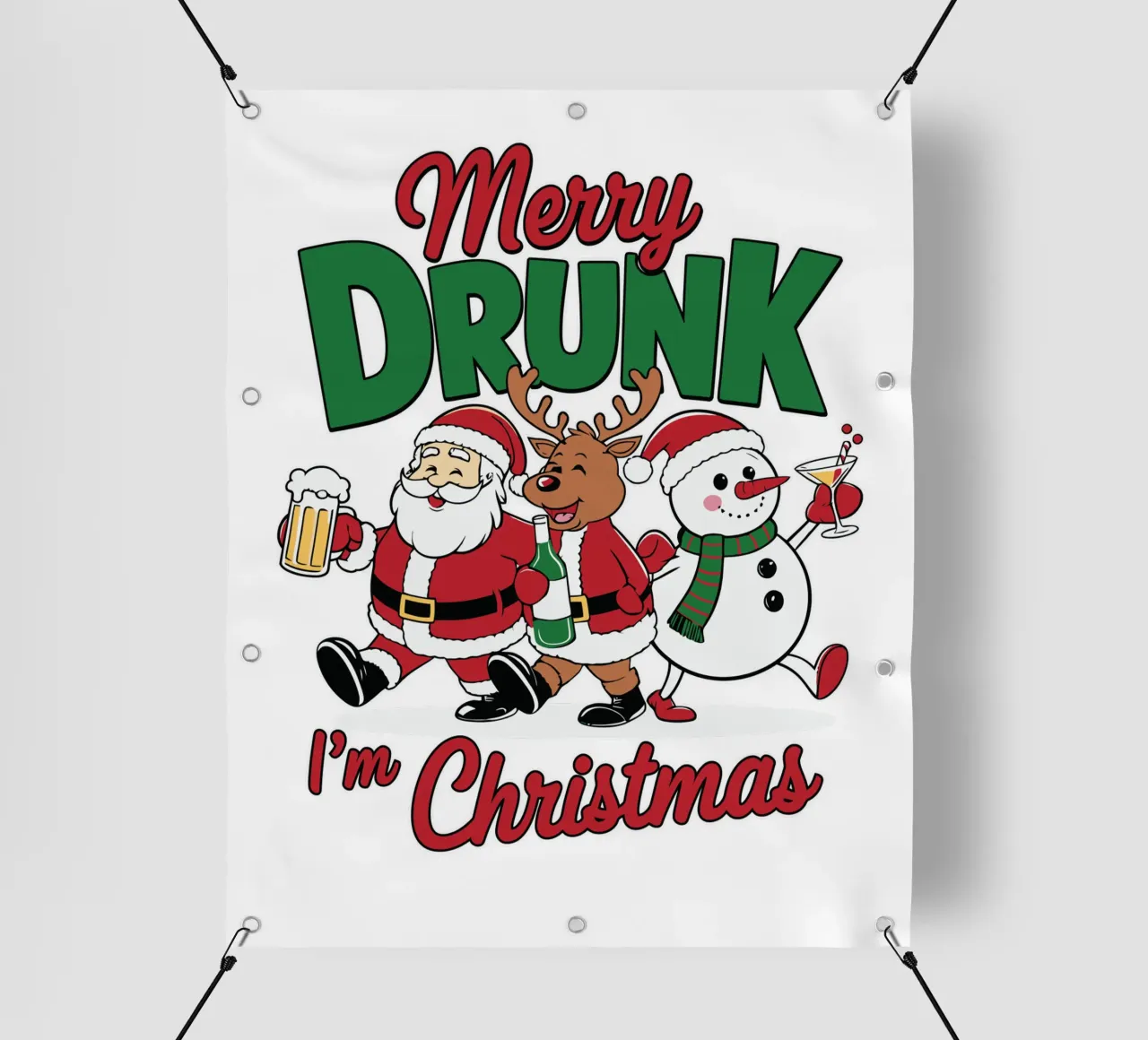 Merry Drunk I'm Christmas telo in pvc da edsonramosart