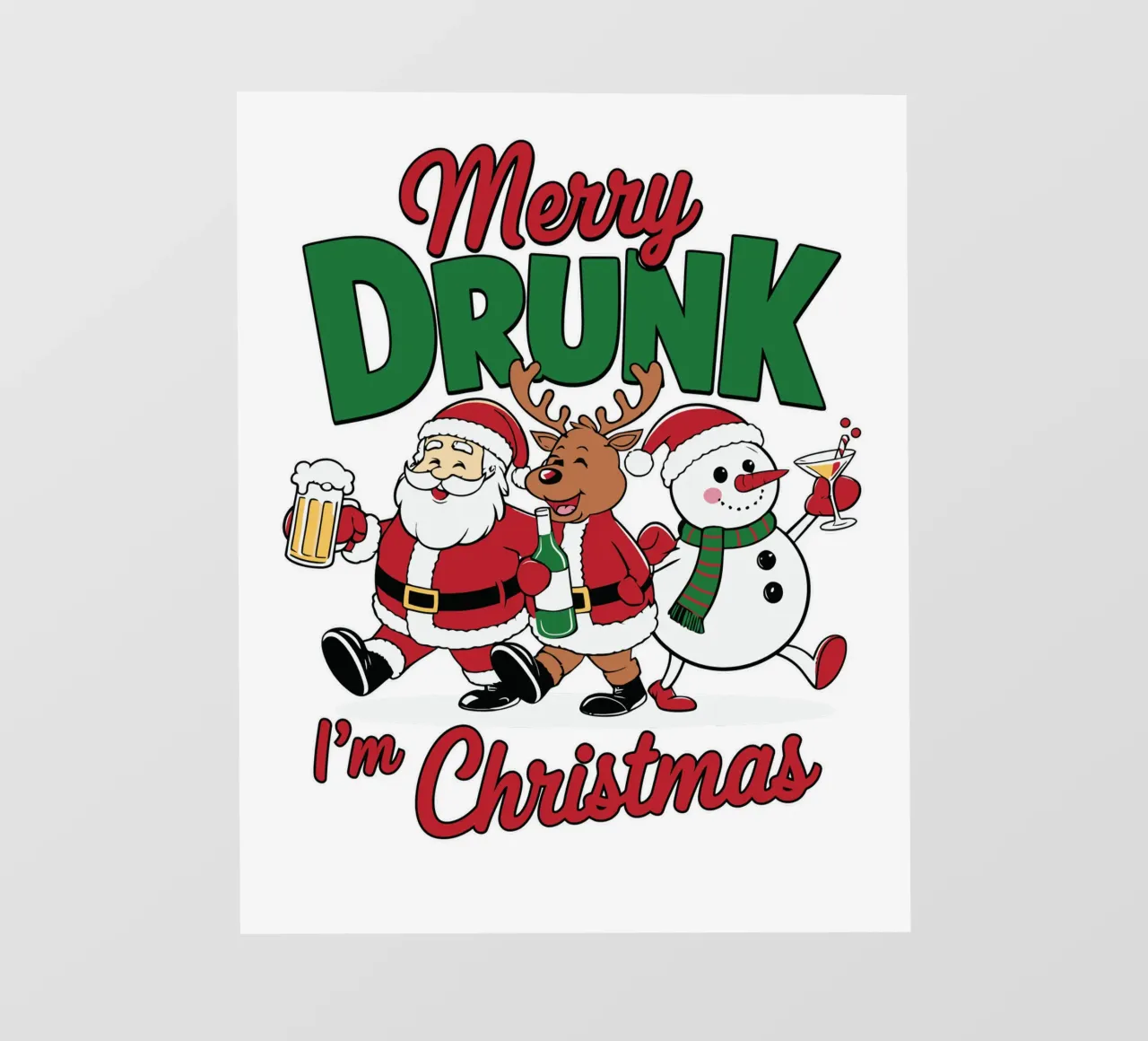Merry Drunk I'm Christmas telo in pvc da edsonramosart