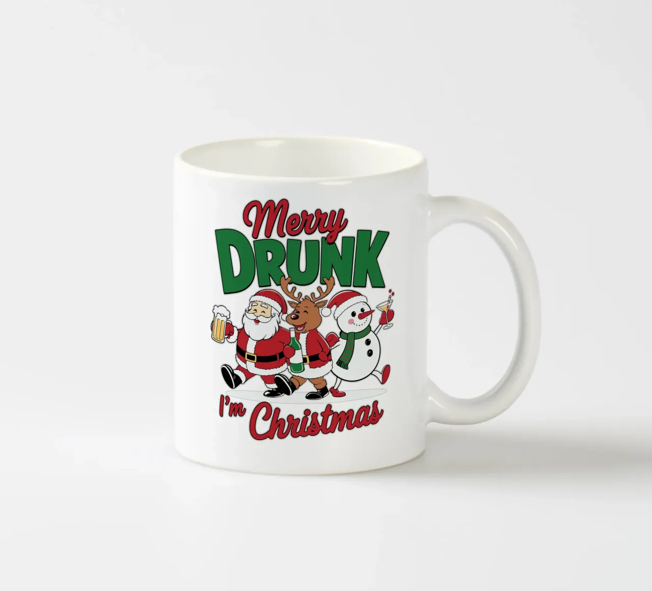 Merry Drunk I'm Christmas ceramic mug by edsonramosart