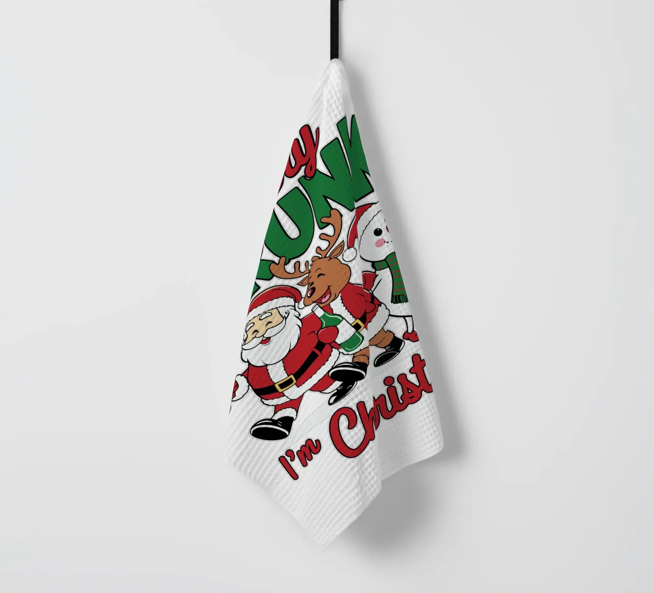 Merry Drunk I'm Christmas canovaccio da cucina da edsonramosart