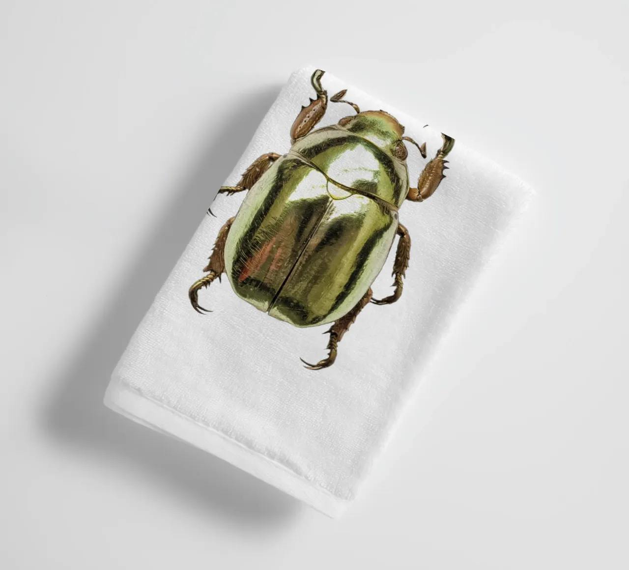 Schimmernde Juwelen: Vier schimmernde Käfer Handtuch von Curious Collections by Marielle Leenders