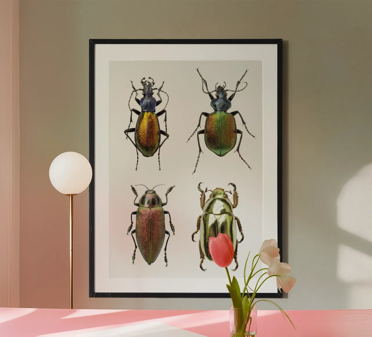 Schimmernde Juwelen: Vier schimmernde Käfer Hahnemühle von Curious Collections by Marielle Leenders