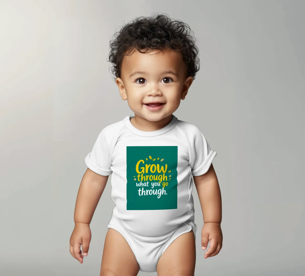Crescere attraverso body neonato maniche corte da inspirational quote