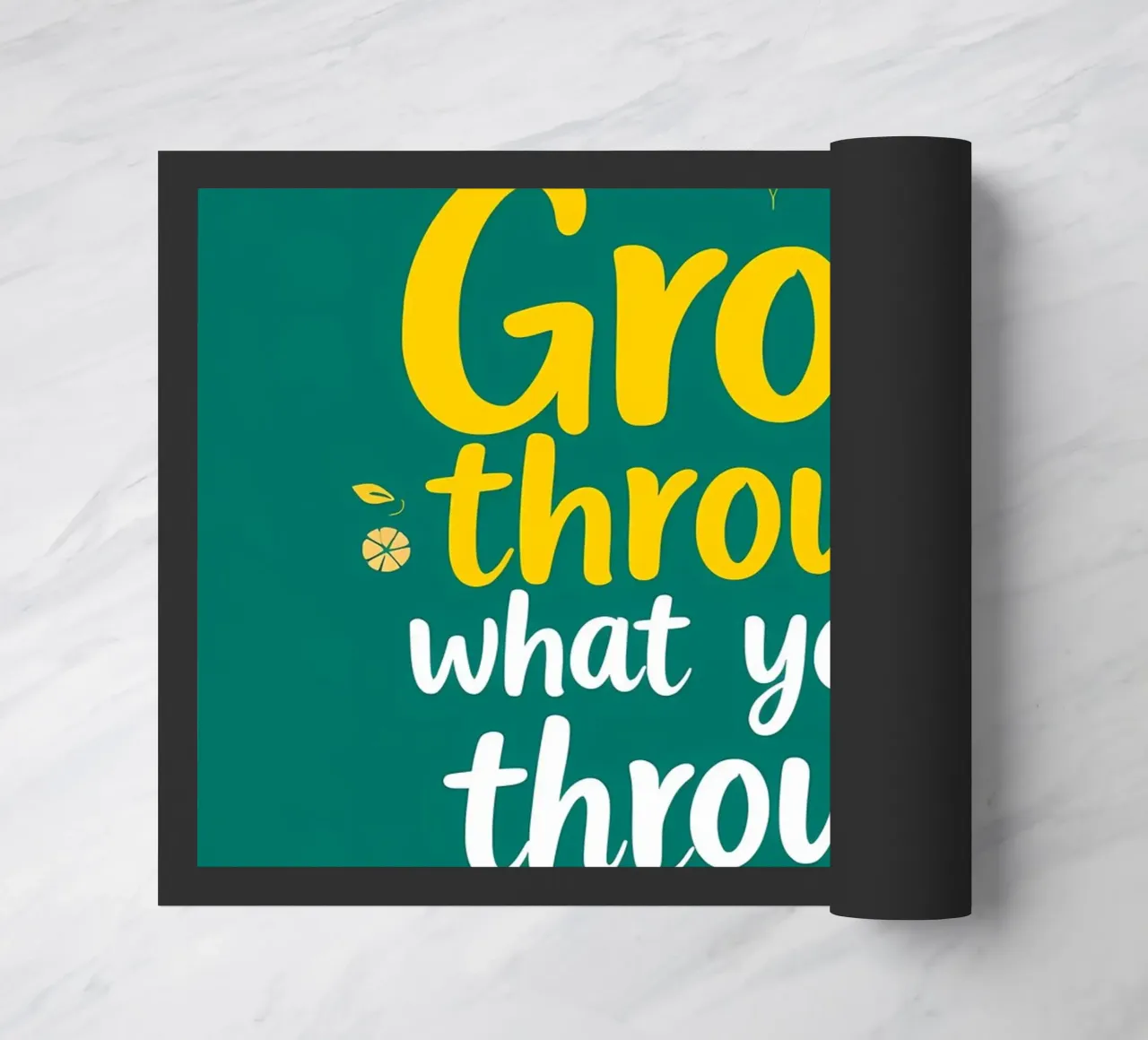 Crescere attraverso zerbino da inspirational quote
