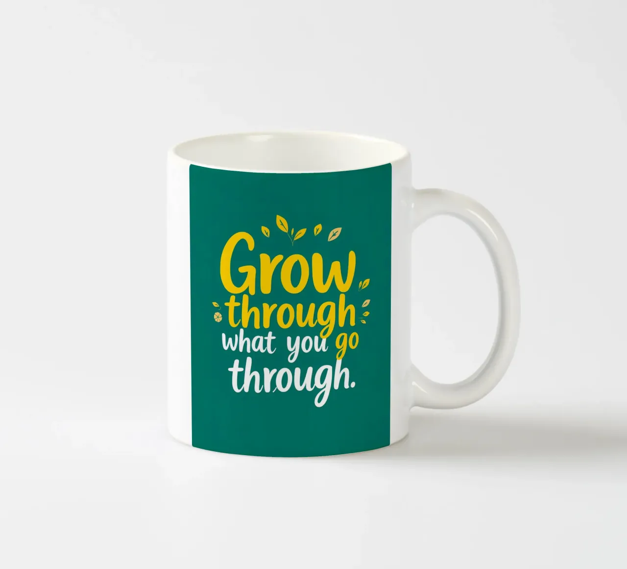 Crescere attraverso tazza in ceramica da inspirational quote