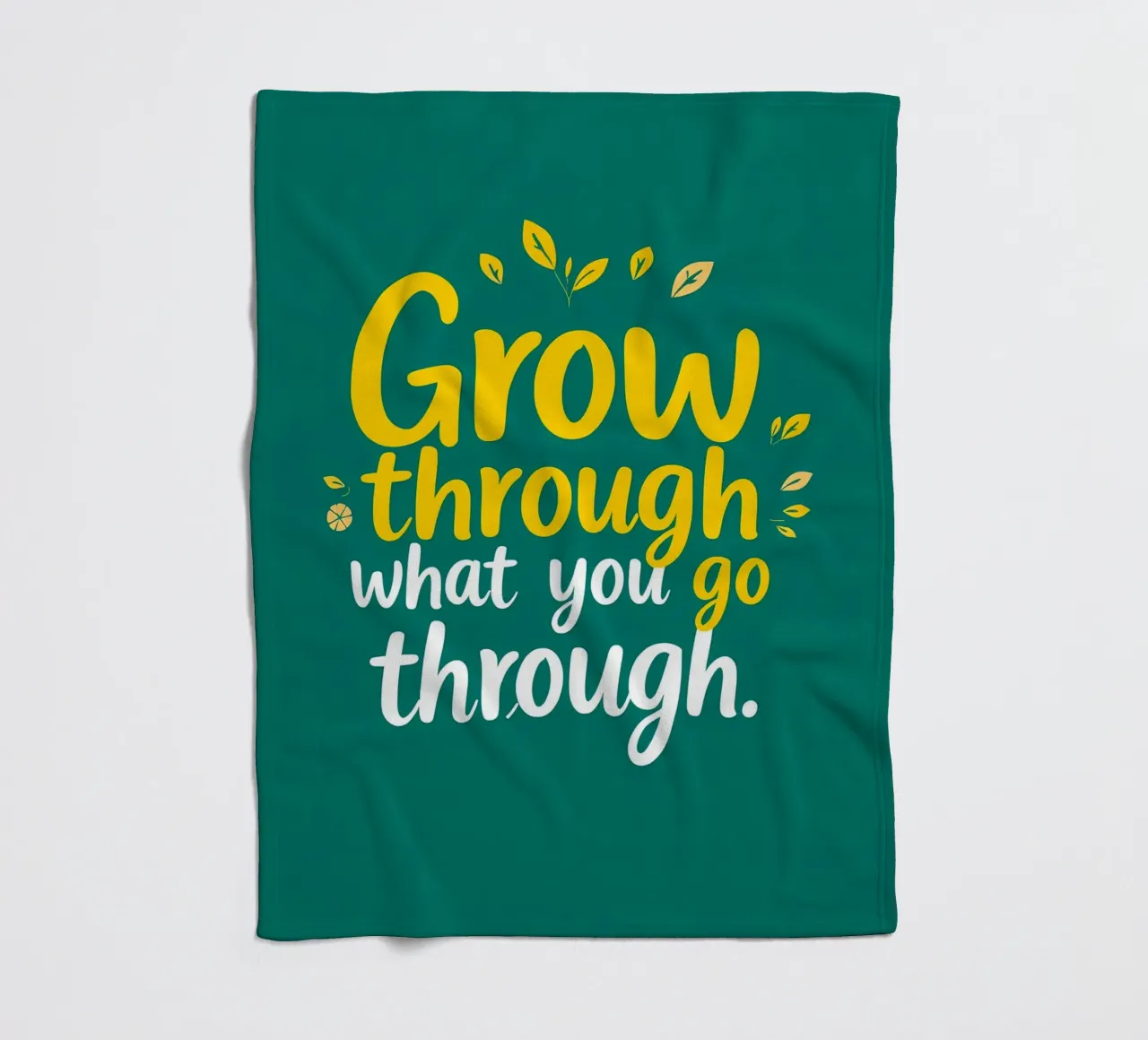 Crescere attraverso coperta in pile da inspirational quote