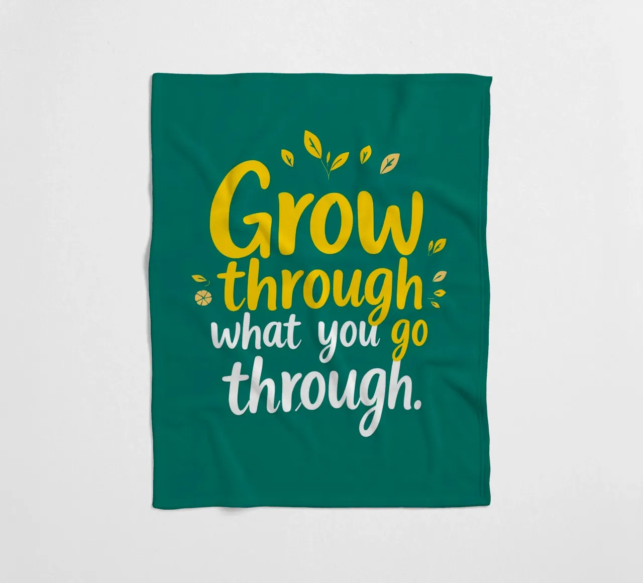 Crescere attraverso coperta in pile da inspirational quote
