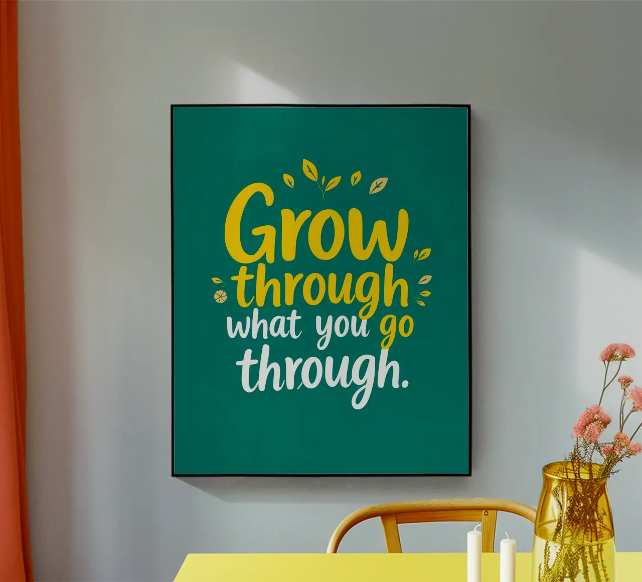 Crescere attraverso plexiglass da inspirational quote
