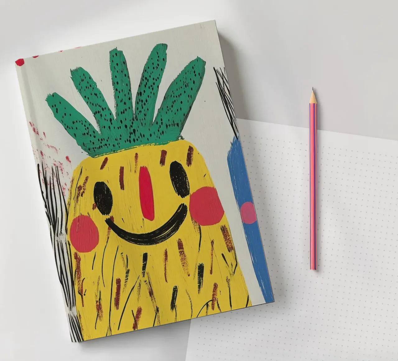 Ananas Joyeux notebook by Pop and Fruits - Affiches & posters