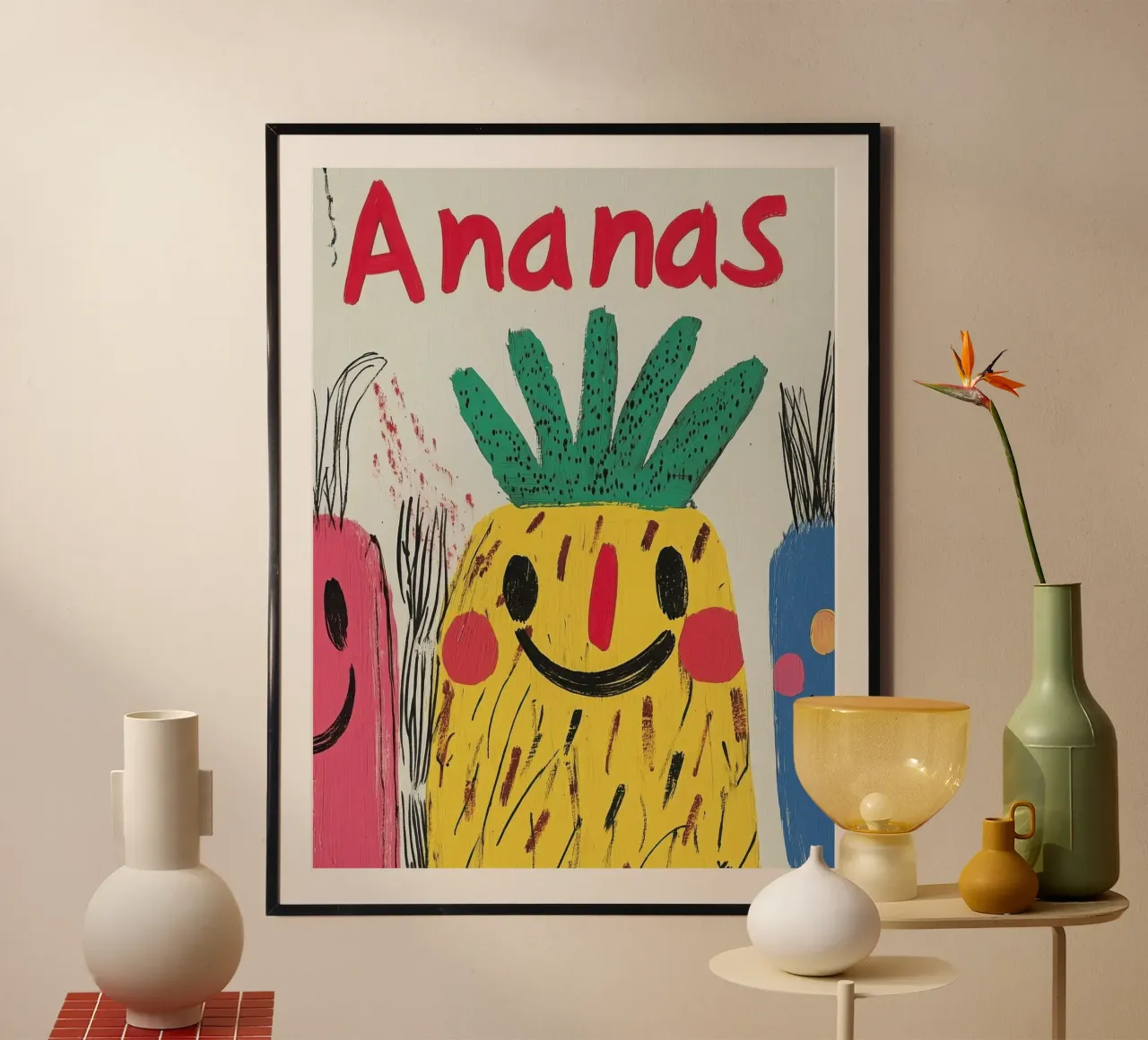 Ananas Joyeux carta hahnemühle da Pop and Fruits - Affiches & posters