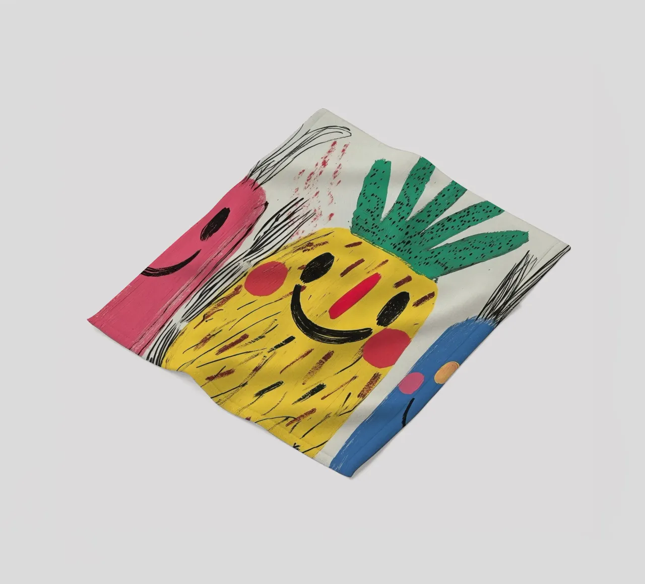 Ananas Joyeux coperta in pile da Pop and Fruits - Affiches & posters