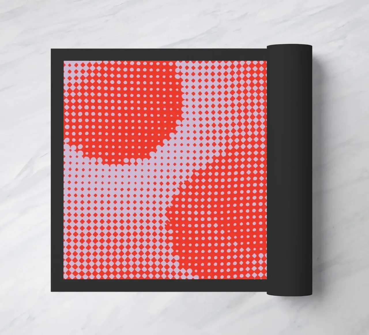 Grid Pattern - Lilac Red doormat by Malou-Studio