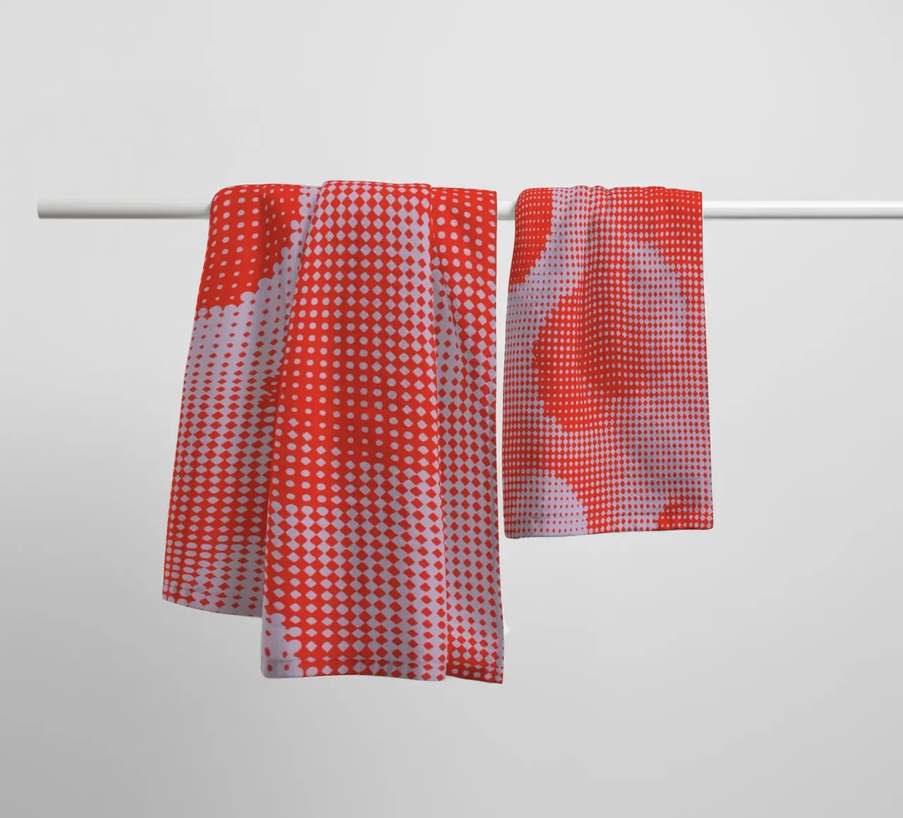 Grid Pattern - Lilac Red towel by Malou-Studio