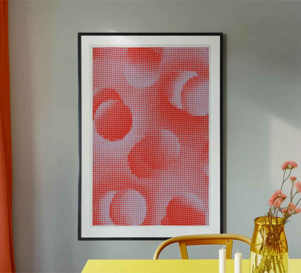 Grid Pattern - Lilac Red poster by Malou-Studio