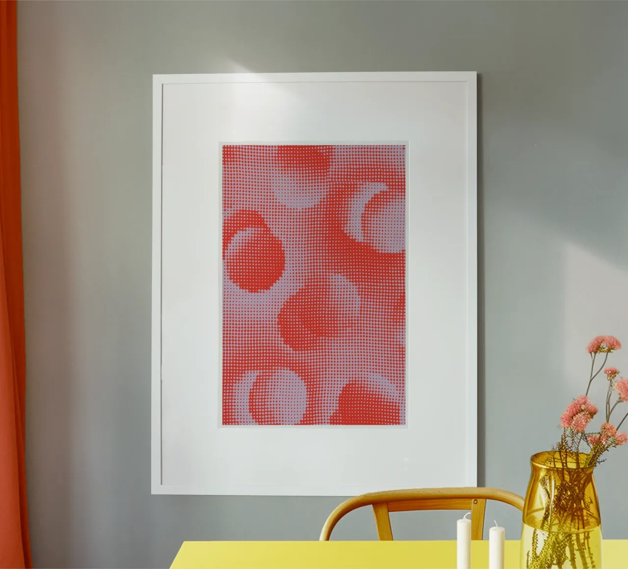 Grid Pattern - Lilac Red poster by Malou-Studio