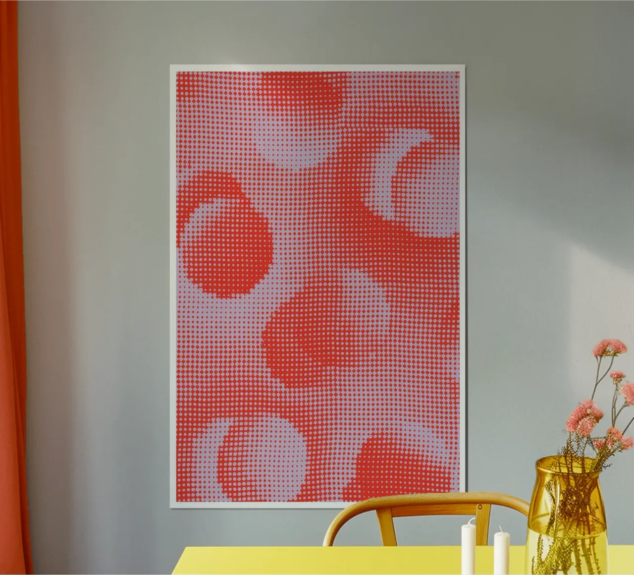 Grid Pattern - Lilac Red poster by Malou-Studio