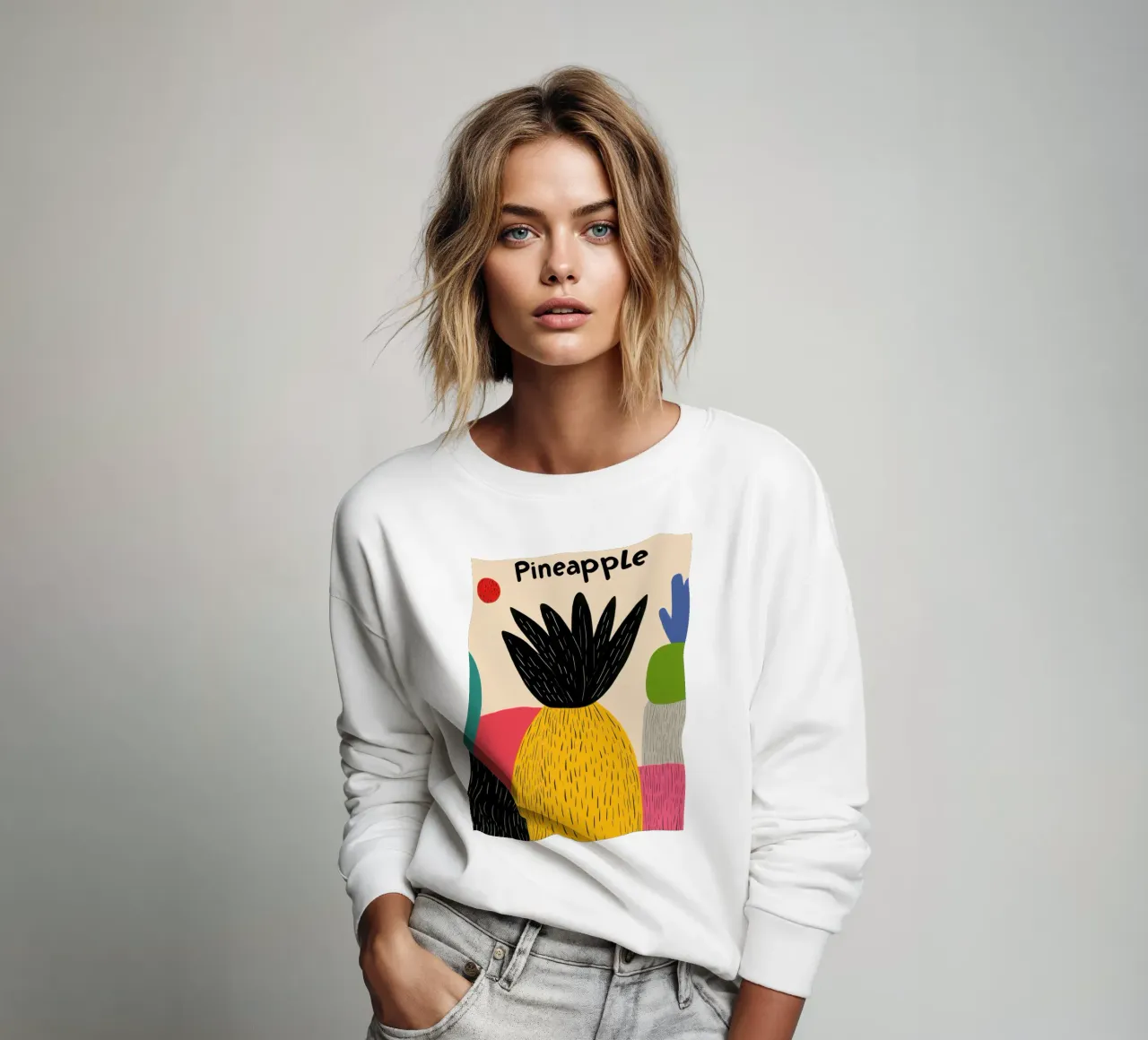 Pineapple Abstrait sweatshirt by Pop and Fruits - Affiches & posters