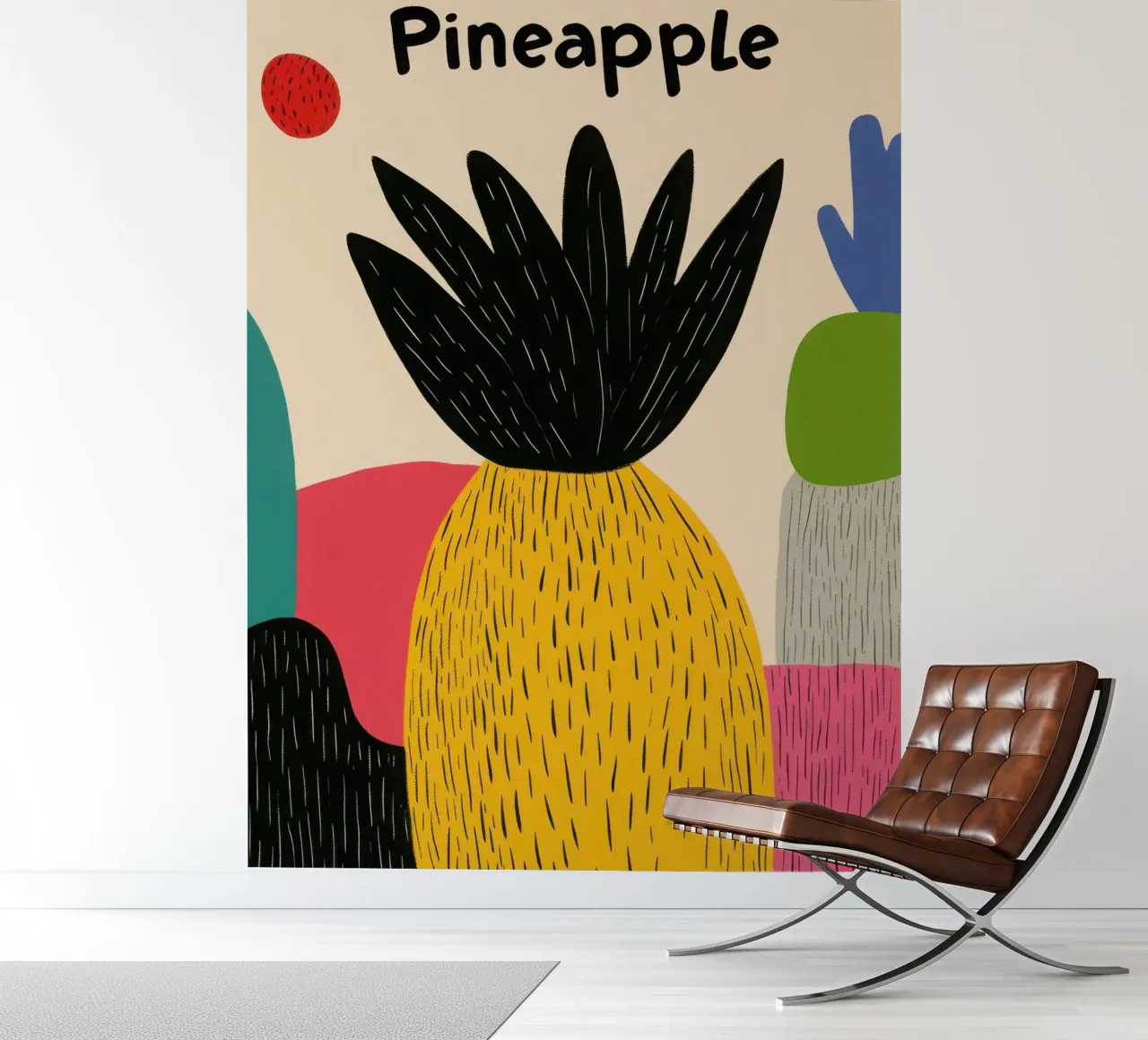 Pineapple Abstrait photo wallpaper by Pop and Fruits - Affiches & posters