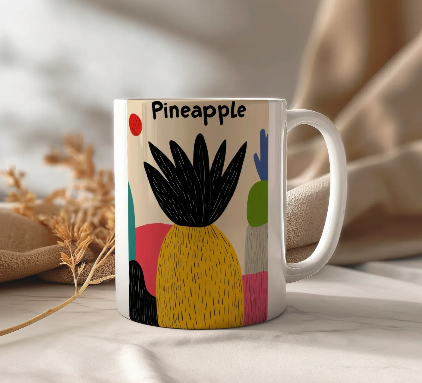 Ananas Abstrait tazza in ceramica da Pop and Fruits - Affiches & posters