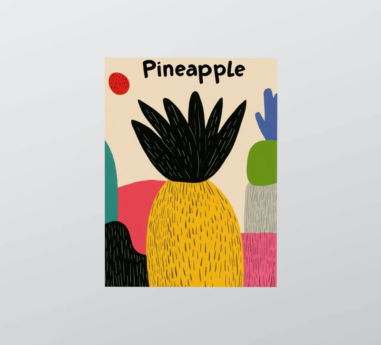 Ananas Abstrait adesivo da Pop and Fruits - Affiches & posters