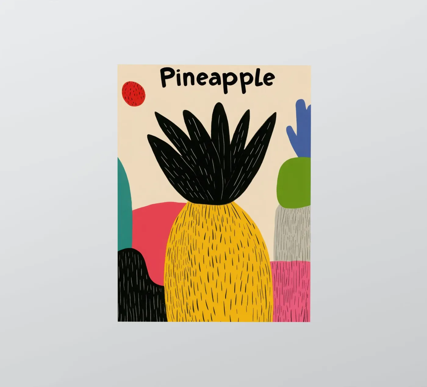Pineapple Abstrait sticker by Pop and Fruits - Affiches & posters