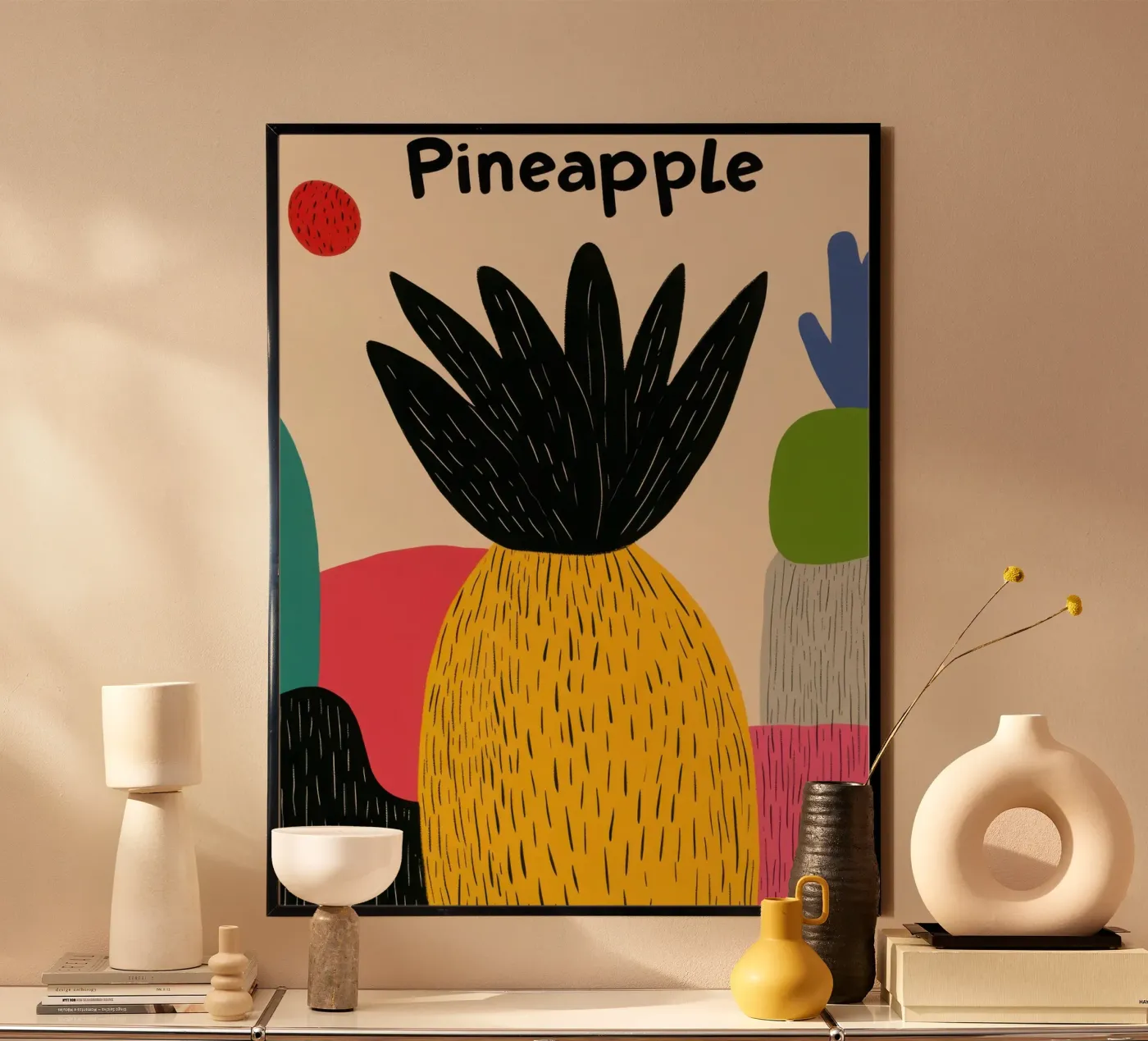 Pineapple Abstrait poster by Pop and Fruits - Affiches & posters